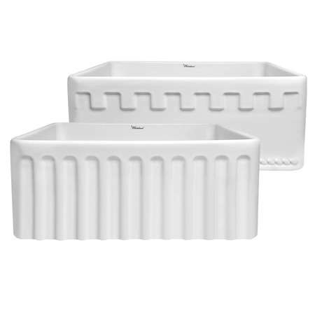 WHITEHAUS Rvrsbl Sink W/ A Castlehaus Design Front Apron On One Side, Wht WHFLATN2418-WHITE